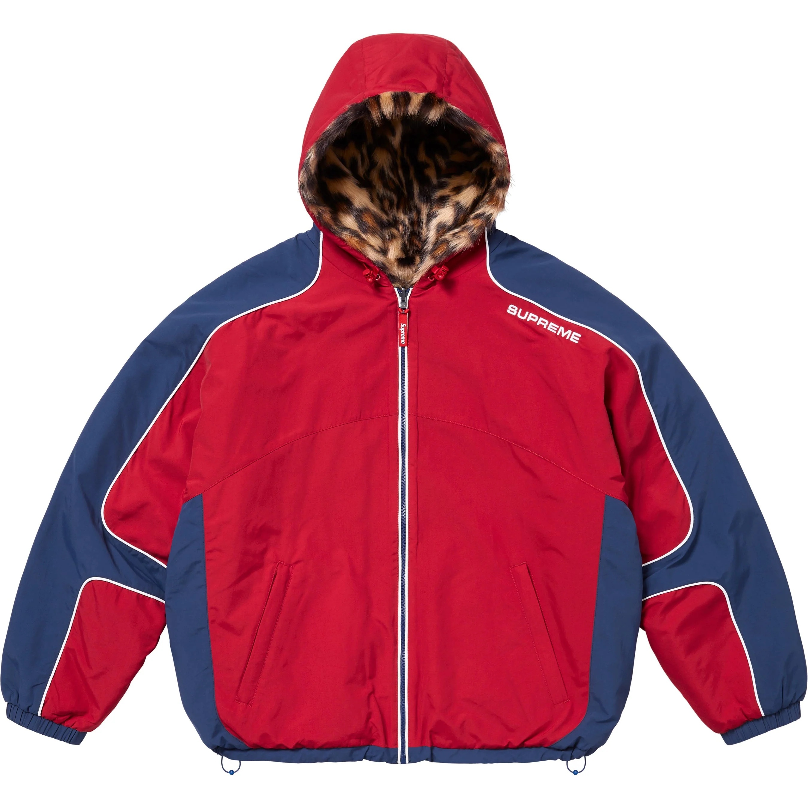 Faux Fur Reversible Hooded Track Jacket view 4